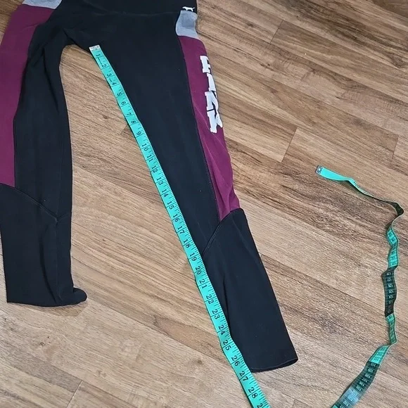 VS PINK MAROON/BLACK/GREY COLORBLOCKED YOGA PANTS SIZE XS - Picture 10 of 11